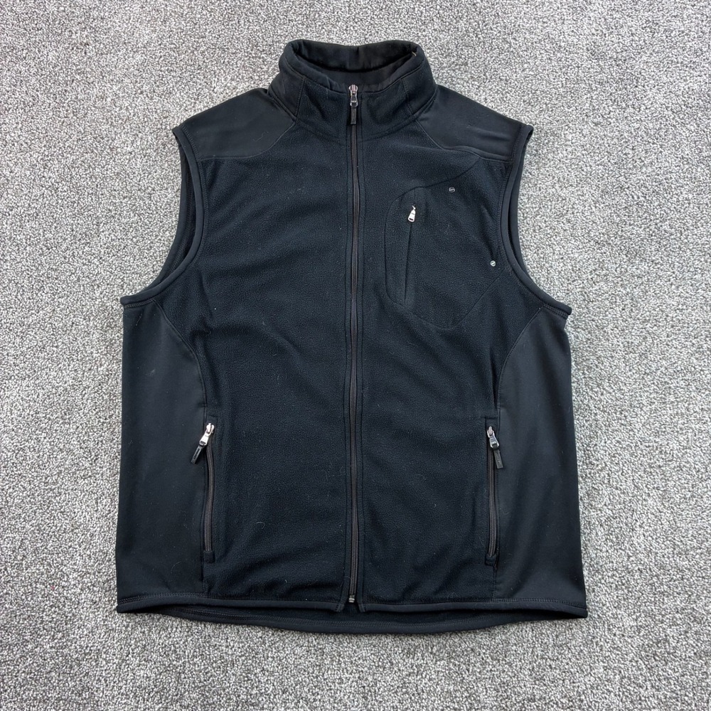 RLX Ralph Lauren Fleece Vest Mens XL Black Full Zip Mock Neck Polo Gorpcore